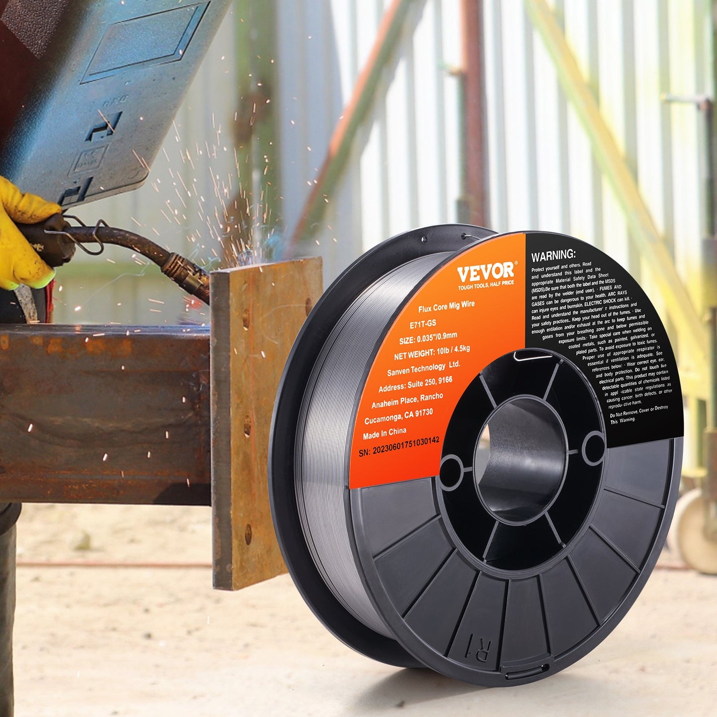 Flux Core Welding Wire, E71T-GS 0.035-inch 10LBS, Gasless Mild Steel MIG Welding Wire with Low Splatter for All Position Arc Welding and Outdoor Use