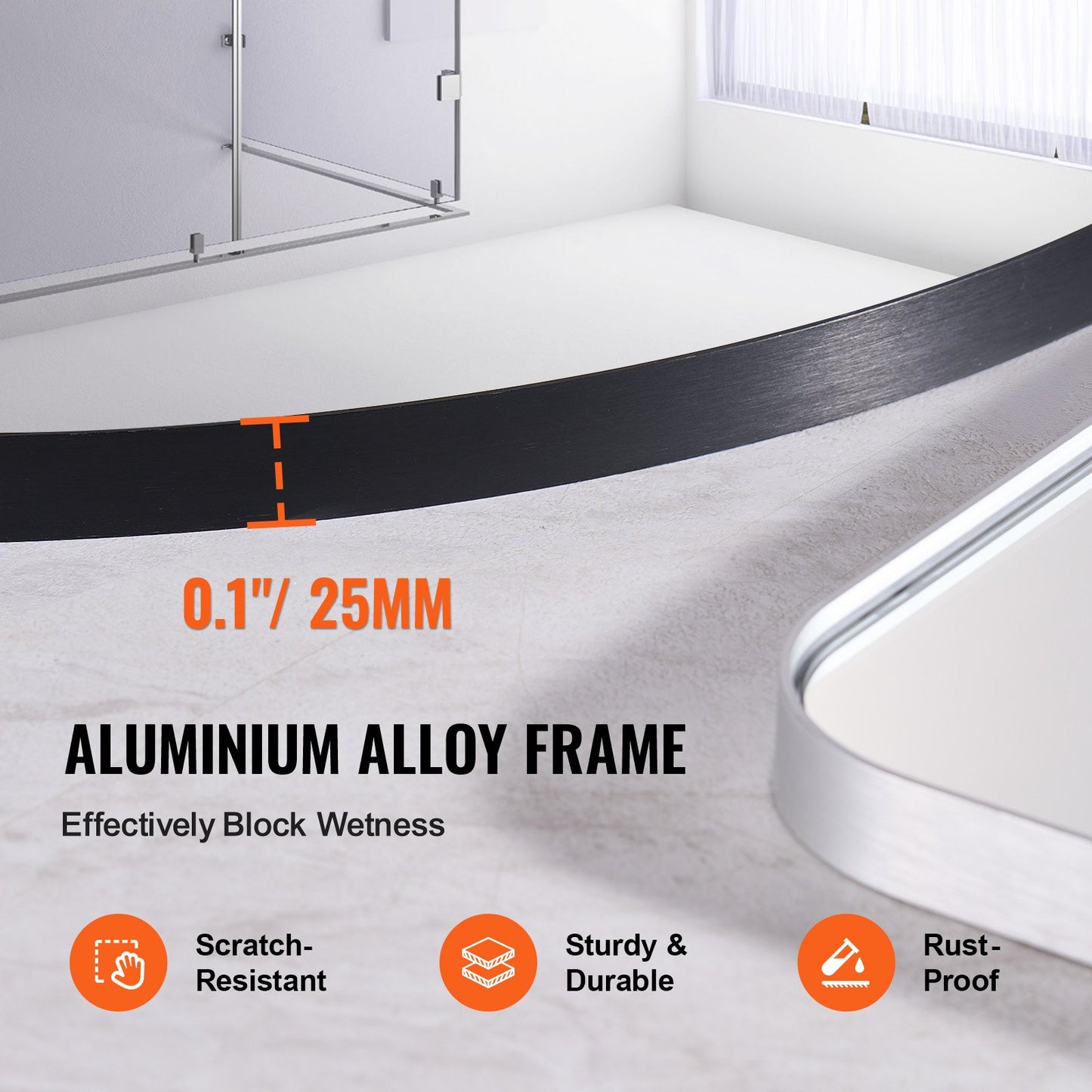 Round wall mounted mirror 30 in mirror with aluminum alloy frame