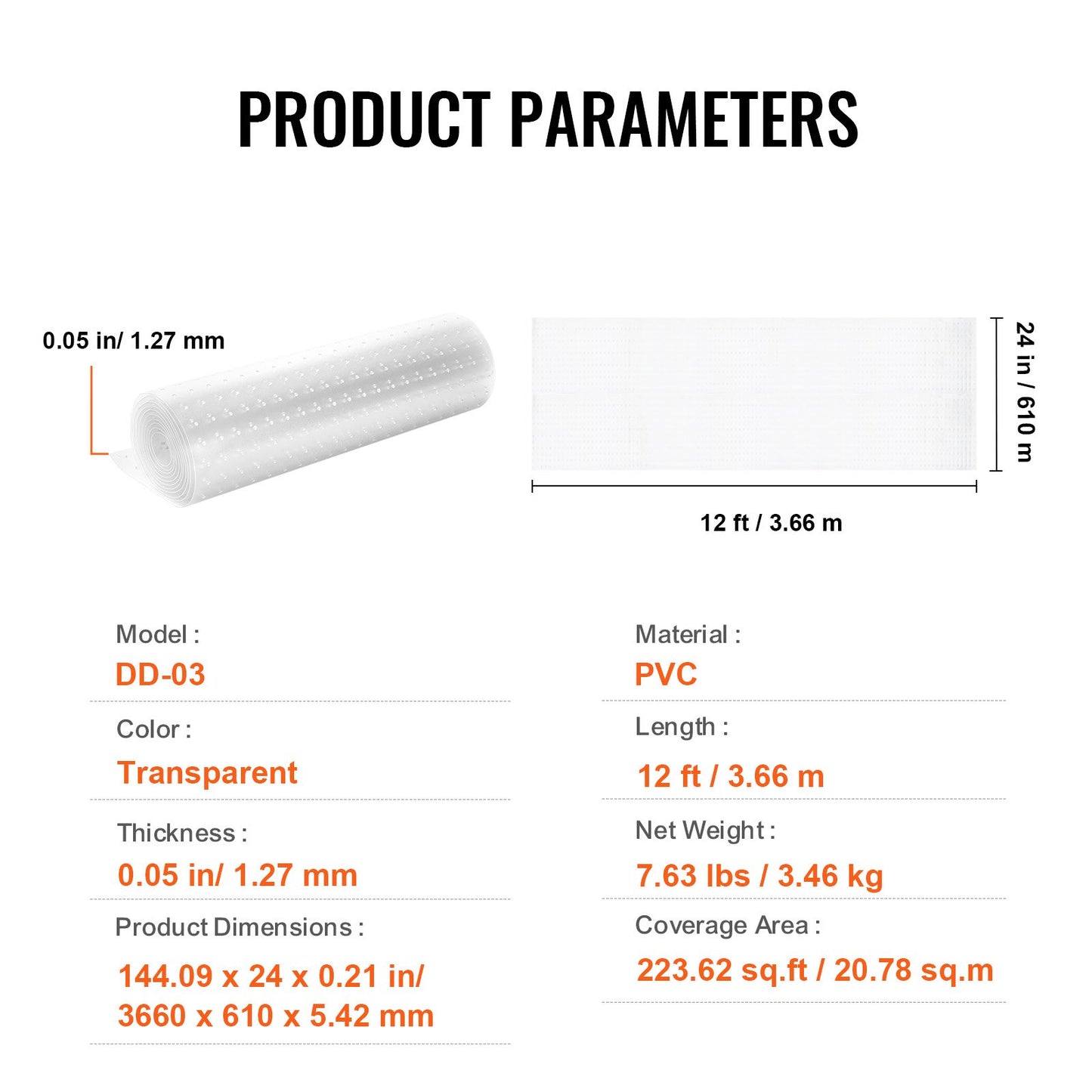 Haustier-Mattenschutz für Katzen, 61 x 30,5 cm, kratzfest, Kratzstopper, PVC