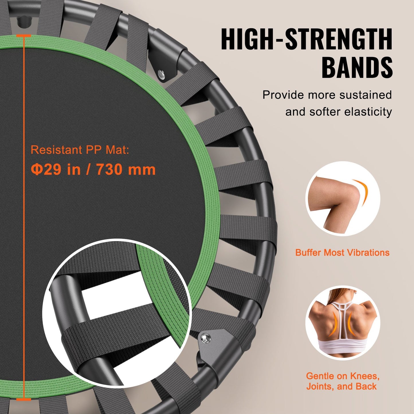 36" faltbares Mini-Fitness-Trampolin für Erwachsene, Indoor-Trainings-Rebounder