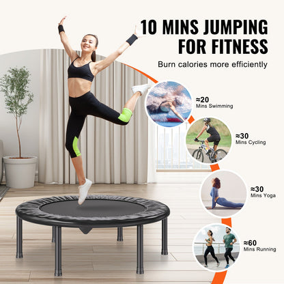 36" faltbares Mini-Fitness-Trampolin für Erwachsene, Indoor-Trainings-Rebounder