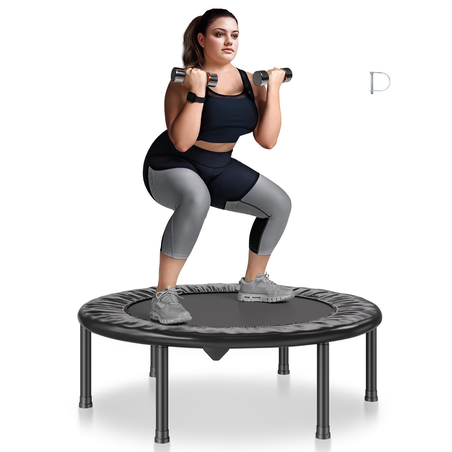 36" faltbares Mini-Fitness-Trampolin für Erwachsene, Indoor-Trainings-Rebounder