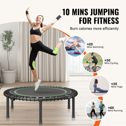 40" faltbares Mini-Fitness-Trampolin für Erwachsene, Indoor-Trainings-Rebounder