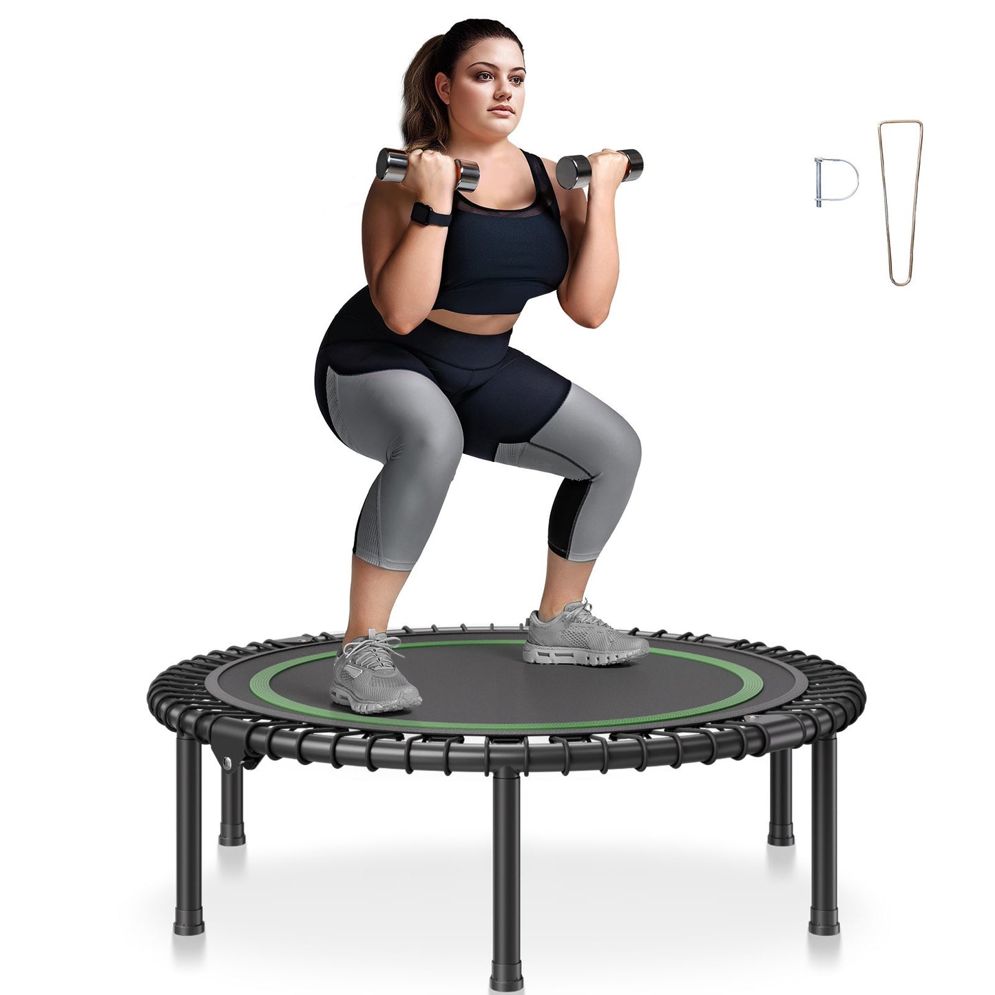 40" faltbares Mini-Fitness-Trampolin für Erwachsene, Indoor-Trainings-Rebounder