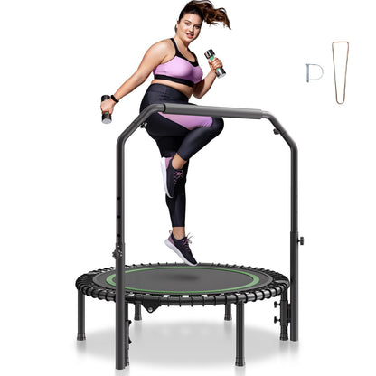 40" Faltbares Mini-Fitness-Trampolin für Erwachsene, Übungs-Rebounder mit Griff