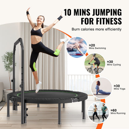 52" Foldable Mini Exercise Trampoline for Adults with Handle