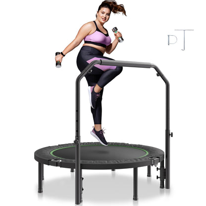 52" Foldable Mini Exercise Trampoline for Adults with Handle