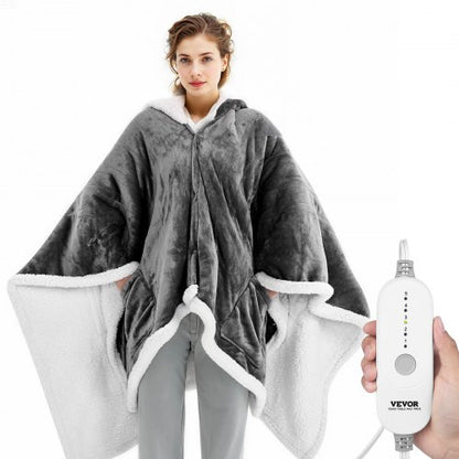 Wearable Heated Throw Blanket Electric Shawl, Portable Robe Blanket Hoodie for Women, 5 Heating Levels, 3H Auto Shut-Off, Overheat Protection,Winter for Adult Mom Girlfriend,Machine Washable