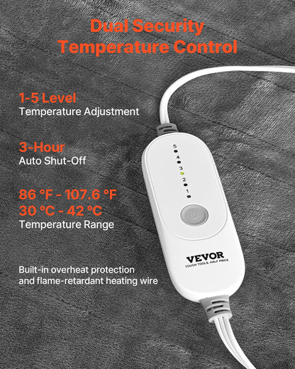 Wearable Heated Throw Blanket Electric Shawl, Portable Robe Blanket Hoodie for Women, 5 Heating Levels, 3H Auto Shut-Off, Overheat Protection,Winter for Adult Mom Girlfriend,Machine Washable
