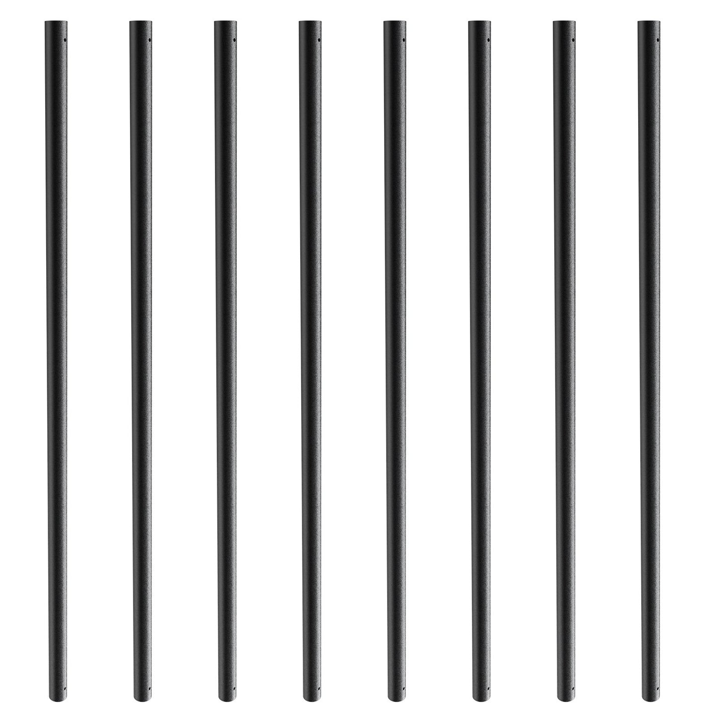 Staircase Metal Balusters, 3/4'' Round x 32'' Långa dekorativa räckespindlar i aluminium, 101-pack Däck Baluster med skruvar, Klassiskt håldäcksräcke Satin Black Pulverlackerad för veranda