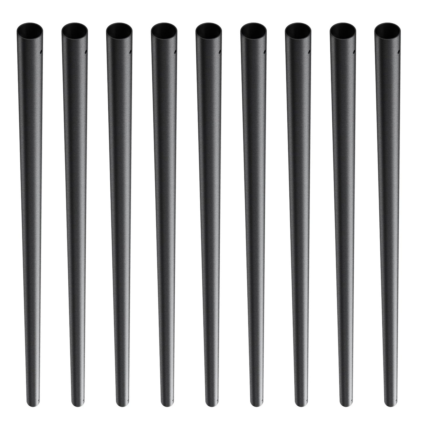Staircase Metal Balusters, 3/4'' Round x 32'' Långa dekorativa räckespindlar i aluminium, 101-pack Däck Baluster med skruvar, Klassiskt håldäcksräcke Satin Black Pulverlackerad för veranda