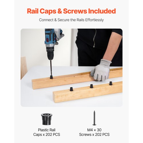 Trappbaluster 101-pack 26 tum aluminiumspindlar med skruvar/räckeskåpor |  EU