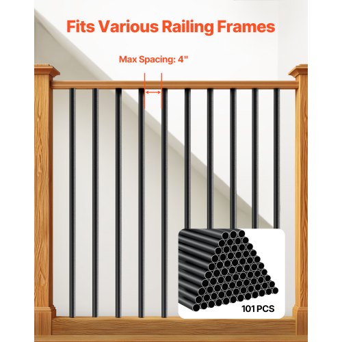 Staircase Balusters 101 Pack 32 i aluminiumspindlar med skruvar/skena lock |  EU