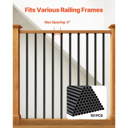 Staircase Balusters 101 Pack 32 i aluminiumspindlar med skruvar/skena lock |  EU