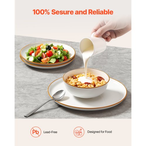 18-PIECE Ceramic Dinnerware Set, Plates and Bowls, For 6 People, White | EU