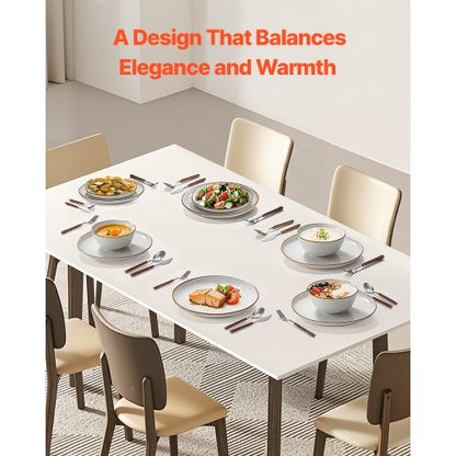 18-PIECE Ceramic Dinnerware Set, Plates and Bowls, For 6 People, White | EU