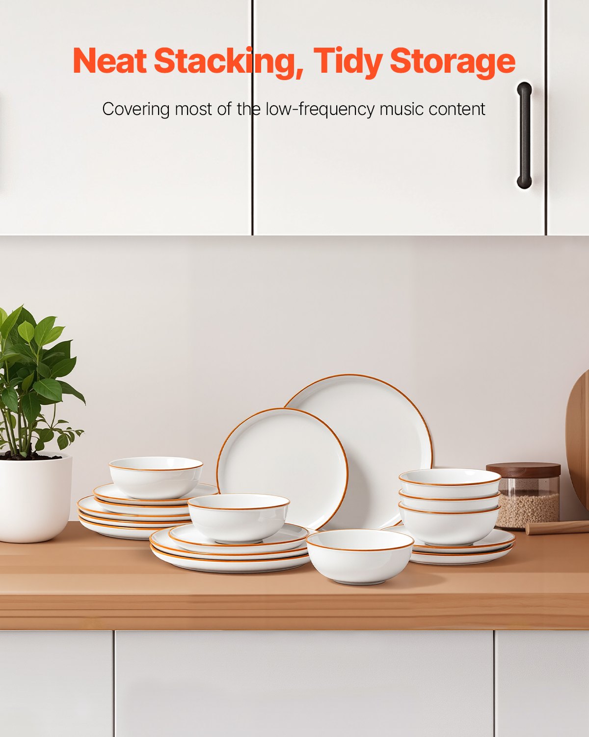 Dinnerware Set, Service for 6 (18 PCS), Round Plates and Bowls Sets, Scratch Resistant Ceramic Dinner Ware, Dishwasher and Microwave Suitable Kitchen Dish, for Dessert Salad Soup Pasta, White