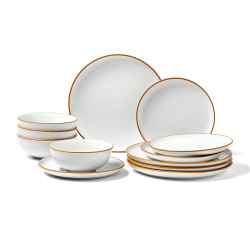 Dinnerware Set, Service for 4 (12 PCS), Round Plates and Bowls Sets, Scratch Resistant Ceramic Dinner Ware, Dishwasher and Microwave Suitable Kitchen Dish, for Dessert Salad Soup Pasta, White