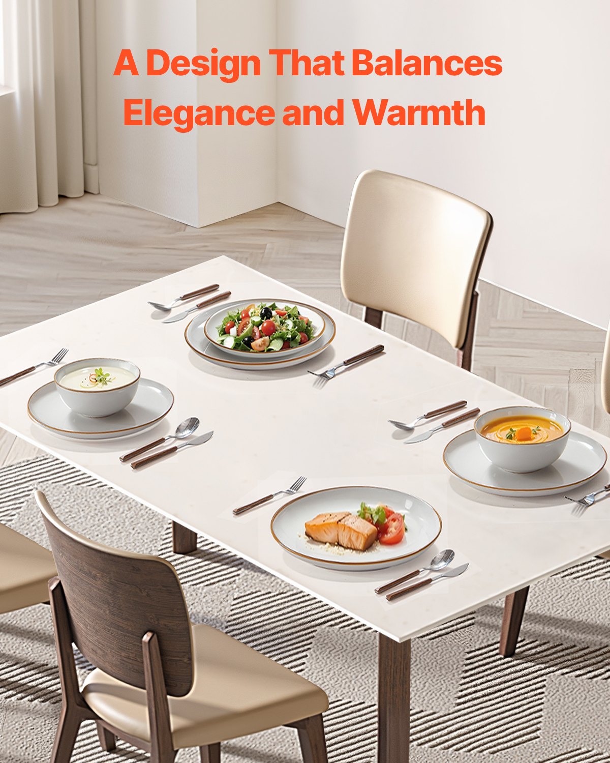 Dinnerware Set, Service for 4 (12 PCS), Round Plates and Bowls Sets, Scratch Resistant Ceramic Dinner Ware, Dishwasher and Microwave Suitable Kitchen Dish, for Dessert Salad Soup Pasta, White