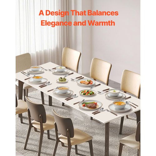 32-teiliges Keramik-Geschirrset, Teller und Schüsseln, für 8 Personen, Weiß | EU