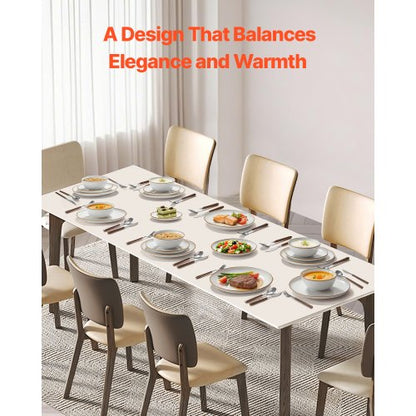 32-teiliges Keramik-Geschirrset, Teller und Schüsseln, für 8 Personen, Weiß | EU