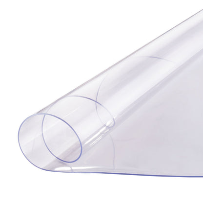 PVC-Tischdecke, runde Schreibtischdecke, 107,7 cm, aus durchsichtigem Kunststoff, 2,0 mm dick