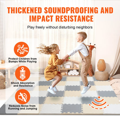 Kinder-Schaum-Puzzle-Boden-Spielmatte 0,4 in 36 Stück ineinander greifenden EVA Soft Tiles