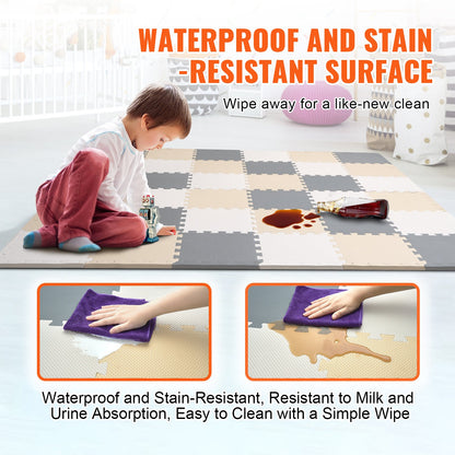 Kinder-Schaum-Puzzle-Boden-Spielmatte 0,4 in 36 Stück ineinander greifenden EVA Soft Tiles