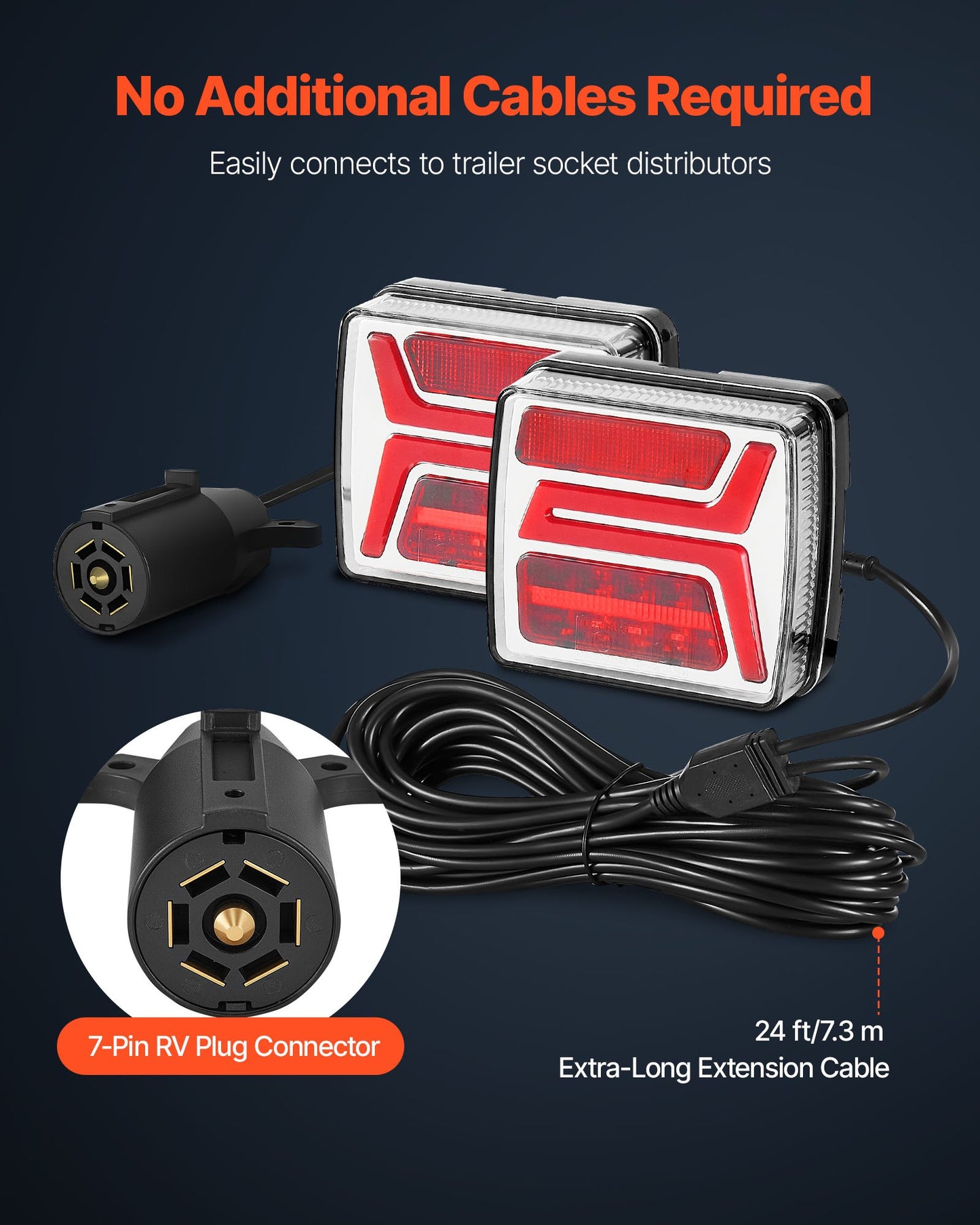 Trailer Lights, 2PCS 12V Square Magnetic LED Trailer Tail Lights Kit with Stop Brake Turn Tail License Lamp, Waterproof Tow Lighting Kit with Wiring Harness for Boat Truck Camper RV Snowmobile