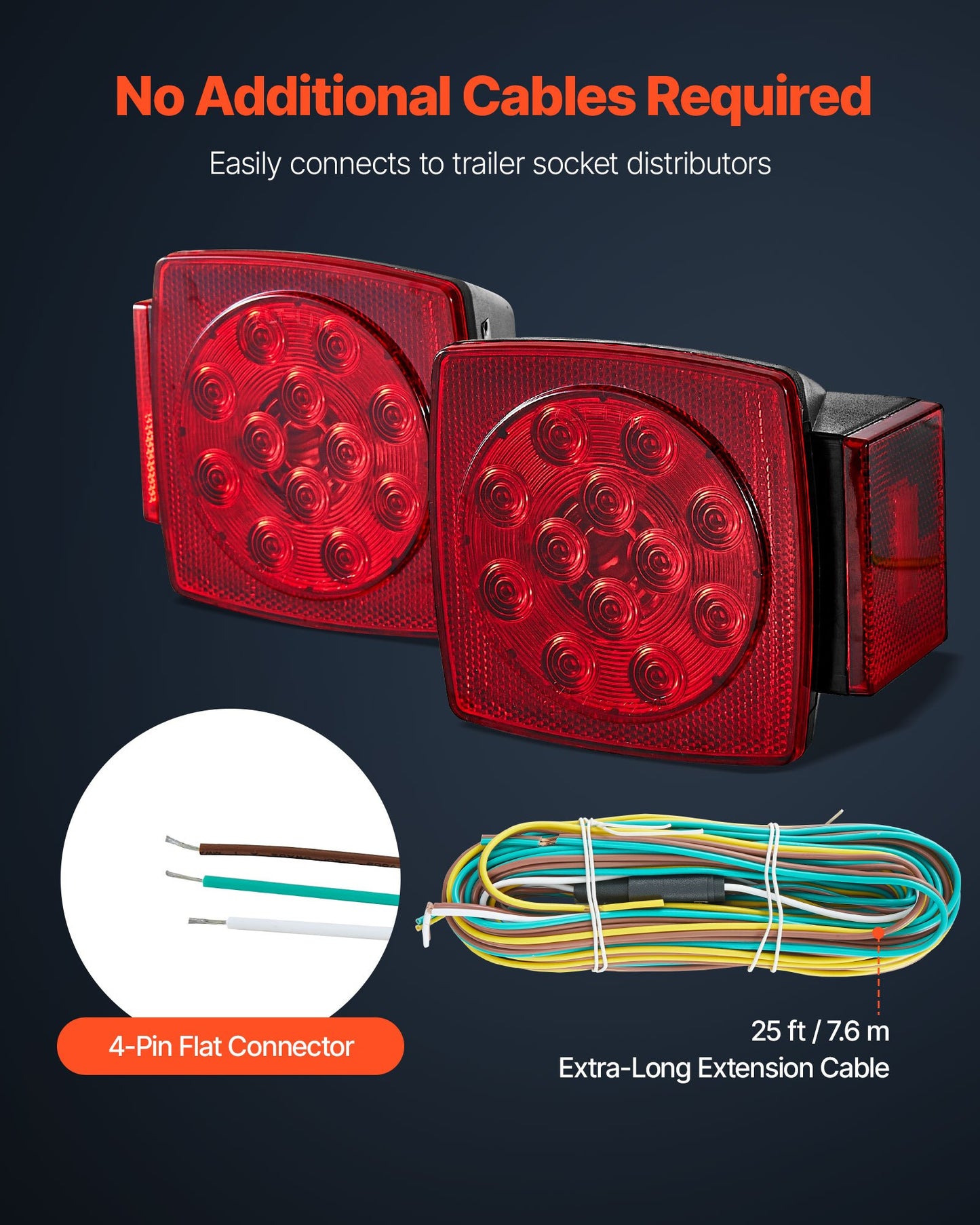 Trailer Lights, 12V LED Trailer Tail Lights Kit with Stop Brake Turn Tail License Plate Clearance Lamp, Waterproof Tow Lighting Kit with Wiring Harness for Boat Truck Camper RV Snowmobile Bus