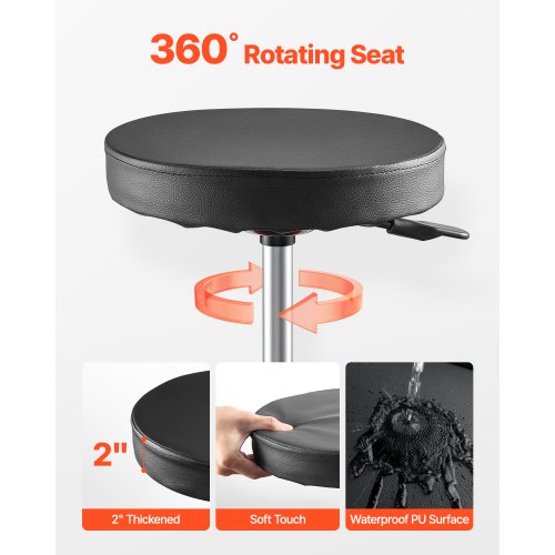 Rollbarer Mechanikerhocker, verstellbarer Garagensitz, 136 kg Tragkraft, mit Rädern | EU