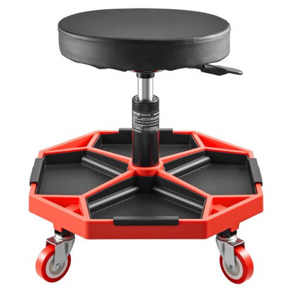 Rollbarer Mechanikerhocker, verstellbarer Garagensitz, 136 kg Tragkraft, mit Rädern | EU