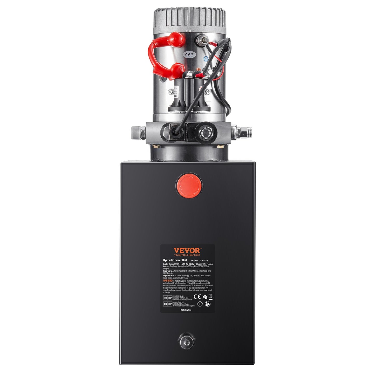 Hydraulpump 12 Quarts enkelverkande tippvagnspump Power Unit DC 12V