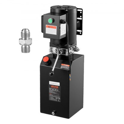 hydraulpump, AC 220V, 15 liter enkelverkande hydraulenhet, 6,3 l/min oljeflöde, max. utloppstryck 22 MPa för dumper, bilverkstad, billyftplattformar, svart |  EU