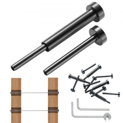 30 Pack Invisible Cable Railing kit, T316 Stainless Steel 1/8" Invisible Receiver and Swage Stud End for Cable Railing, Swage Tensioner 1/8" for Wood/Metal Post, Cable Railing Hardware, Black