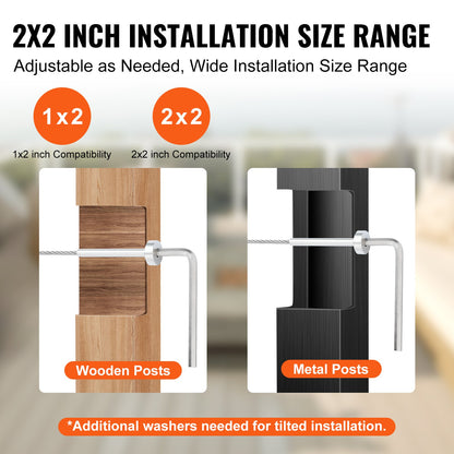 20 Pack Invisible Cable Railing kit, T316 Stainless Steel 1/8" Invisible Receiver and Swage Stud End for Cable Railing, Swage Tensioner 1/8" for Wood/Metal Post, Cable Railing Hardware, Silver