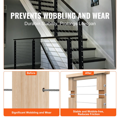 20-pack osynligt kabelräckessats, T316 rostfritt stål 3,2 mm osynlig mottagare och spolände för kabelräcke, spolsträckare 3,2 mm för trä-/metallstolpe, kabelräcke, silver