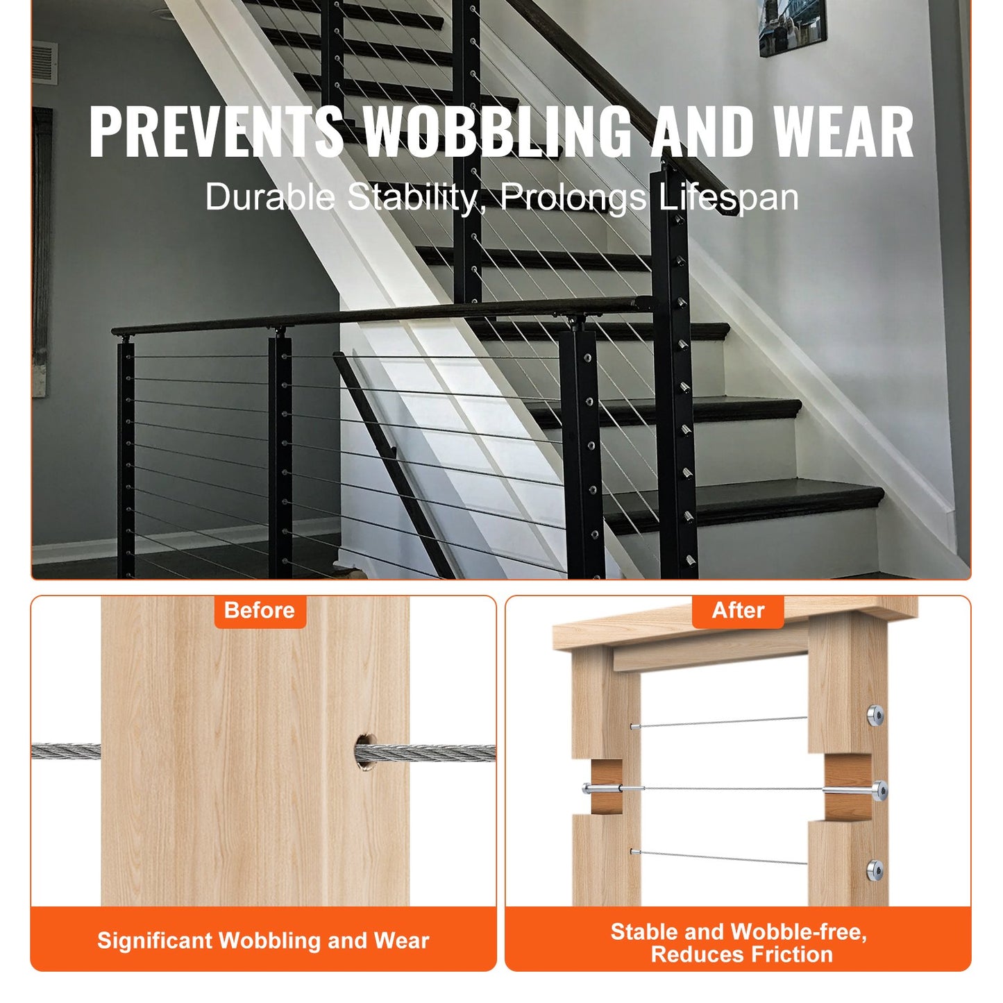 20 Pack Invisible Cable Railing kit, T316 Stainless Steel 1/8" Invisible Receiver and Swage Stud End for Cable Railing, Swage Tensioner 1/8" for Wood/Metal Post, Cable Railing Hardware, Silver