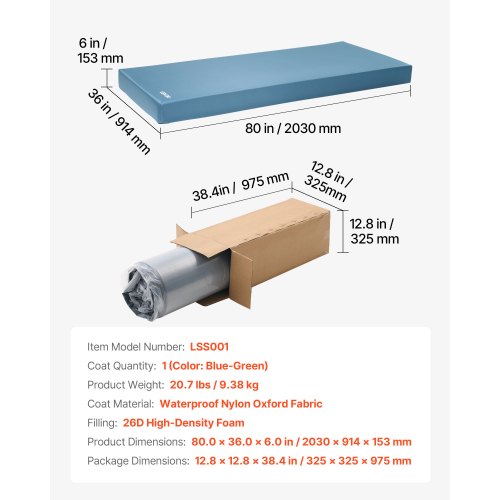 sjukhusmadrass för medicinsk säng, 6 tum, vattentålig, halkfri skummadrass för hemmet