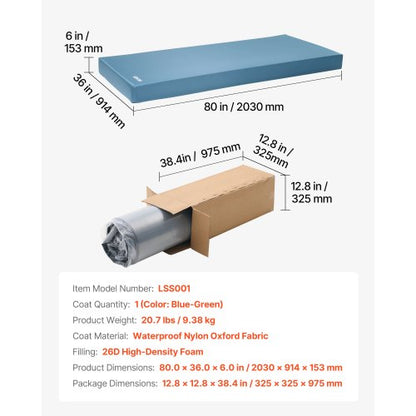 sjukhusmadrass för medicinsk säng, 6 tum, vattentålig, halkfri skummadrass för hemmet