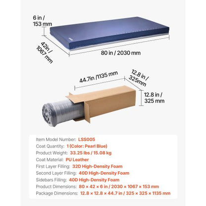 sjukhussängmadrass 6-tums vattentålig halkfri skummadrass 650 lbs