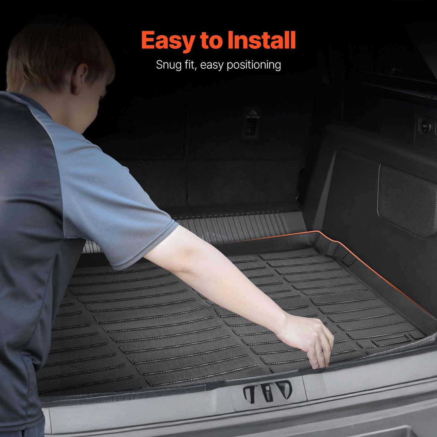 Cargo Mat Compatible with Ford Bronco Sport 2021 2022 2023 2024, Precise Fit Trunk Mat, 3D Scanning Durable TPE Trunk Protector Replacement, Black (1PCS)