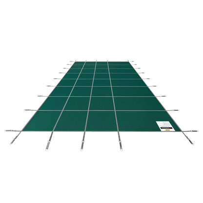 Pool Cover Pool Cover 16x32FT Rectangle Inground Safety Pool Cover Green Net Solid Pool Cover Protection for Pool Winter Safety Cover