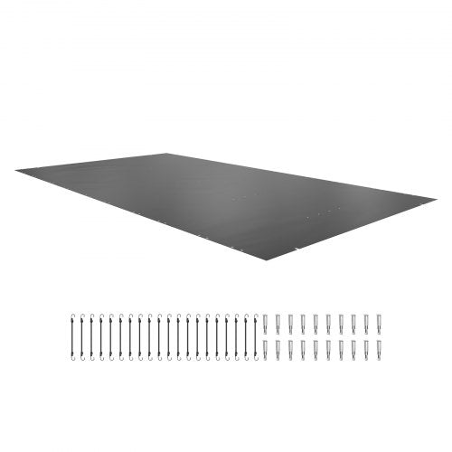 Pool Safety Cover Fits 10.5x18.6ft Rectangle Inground Pools, Safety Pool Cover with Drainage Holes, Mesh Pool Cover for Swimming Pool, PVC Winter Safety Cover, Dark Grey