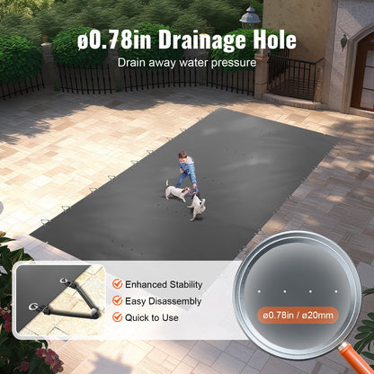 Pool-Sicherheitsabdeckung, 13 x 26 Fuß große In-Ground-Poolabdeckung, Anthrazit-In-Ground-Poolabdeckung, PVC-Poolabdeckung, rechteckige Sicherheits-Poolabdeckung, solide Sicherheits-Poolabdeckung für den Winterschutz, Abdeckung für Schwimmbecken