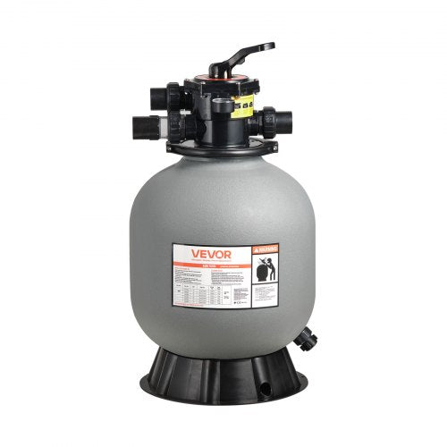 Sand Filter, 18-Inch, 40 GPM Above Inground Swimming Pool Sand Filter System, with 7-Way Multi-Port Valve, Backwash, Rinse, Recirculate, Waste, Winter, Closed Modes, for Above In Ground Pools