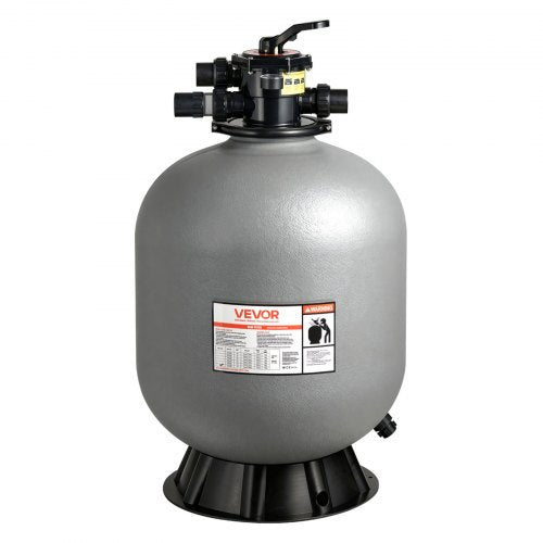 Sand Filter, 24-Inch, 65 GPM Above Inground Swimming Pool Sand Filter System, with 7-Way Multi-Port Valve, Backwash, Rinse, Recirculate, Waste, Winter, Closed Modes, for Above In Ground Pools