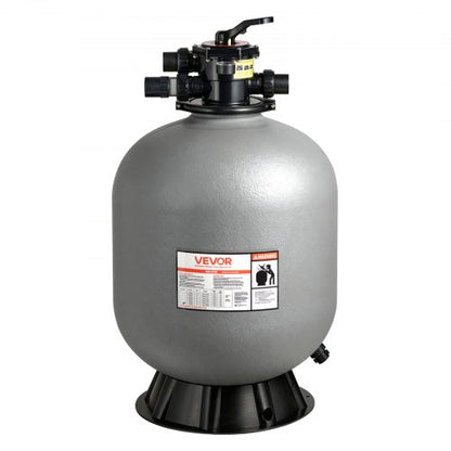 Sand Filter, 24-Inch, 65 GPM Above Inground Swimming Pool Sand Filter System, with 7-Way Multi-Port Valve, Backwash, Rinse, Recirculate, Waste, Winter, Closed Modes, for Above In Ground Pools