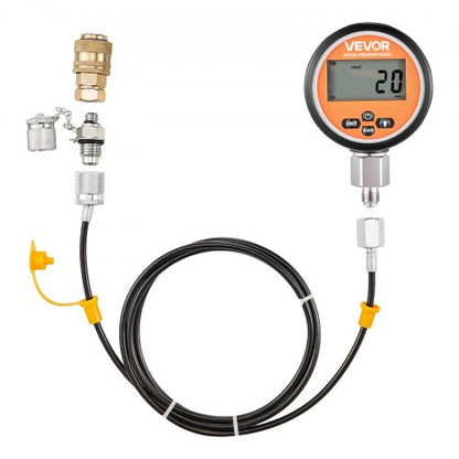 Digital Hydraulic Pressure Test Coupling Kit, 10000 PSI Pressure Gauge Manometer Tester with 1 Gauge, 1 Test Coupling, 1 Quick-Release Coupler, and 1 Hose for Excavator Construction Machinery