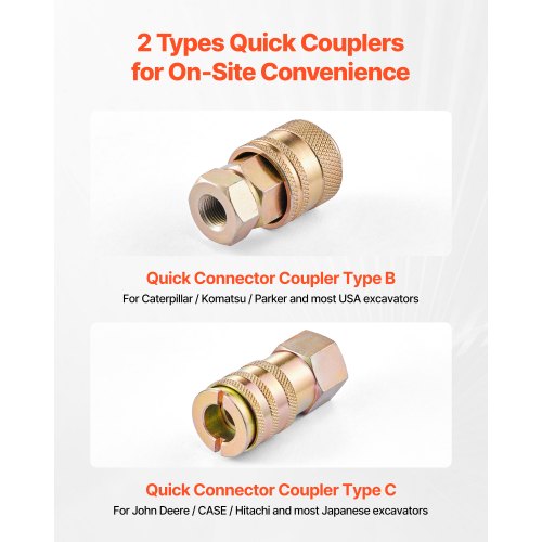 Hydraultryckstestsats, 10/60/160/400/600 bar (150/900/2300/6000/9000 psi), Hydraulisk mätaresats 5 mätare 20 kopplingar 4 snabbkopplingar 3 slangar för grävmaskin och byggmaskiner |  EU